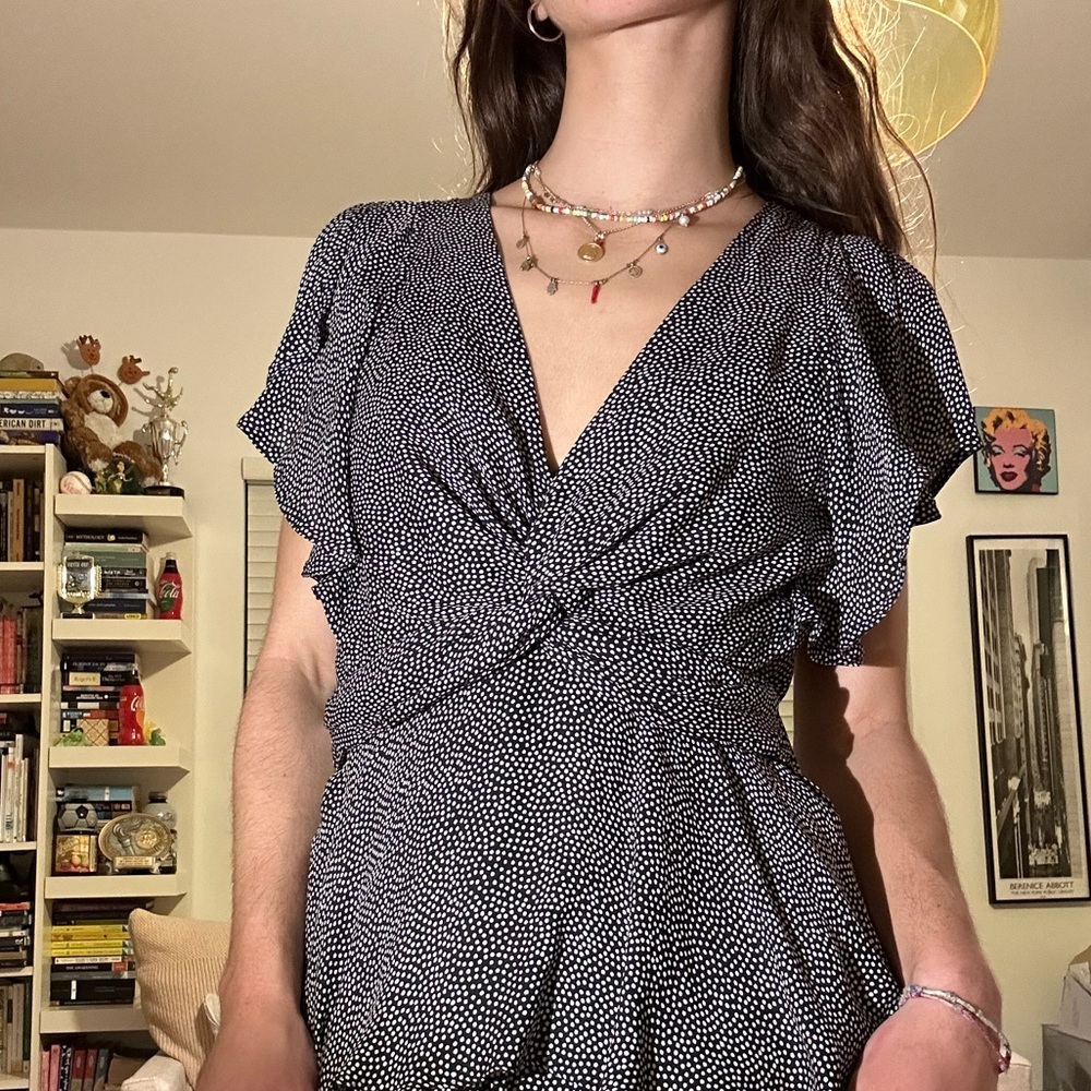 ALC POLKA DOT RUFFLE MINI DRESS - Picture 4 of 6